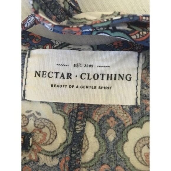 Anthropologie Nectar Clothing Dress Sz Small Multicolor Color Block Back Ties - Picture 8 of 12